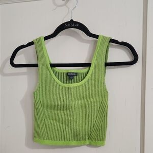 Wild Fable Lime Green Ribbed Crop Top